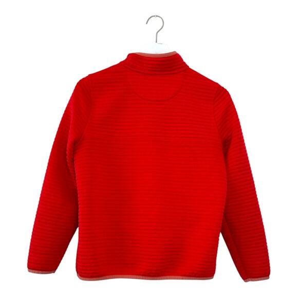 L.L. Bean Red Quilted Snap Fleece Pullover Sweatshirt Women’s M Petite - Picture 6 of 7